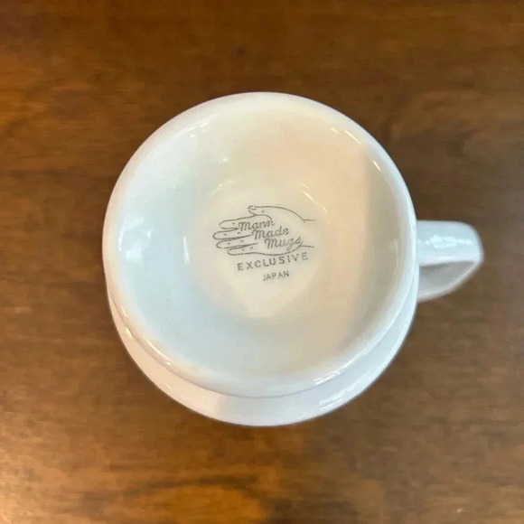 Vintage Footed Pedestal Coffee Mug 8 oz Retro Floral Green & Black JAPAN EUC - Picture 6 of 8